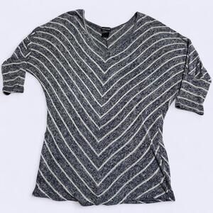 Wet Seal navy and white chevron striped dolman style knit sweater, size medium!
